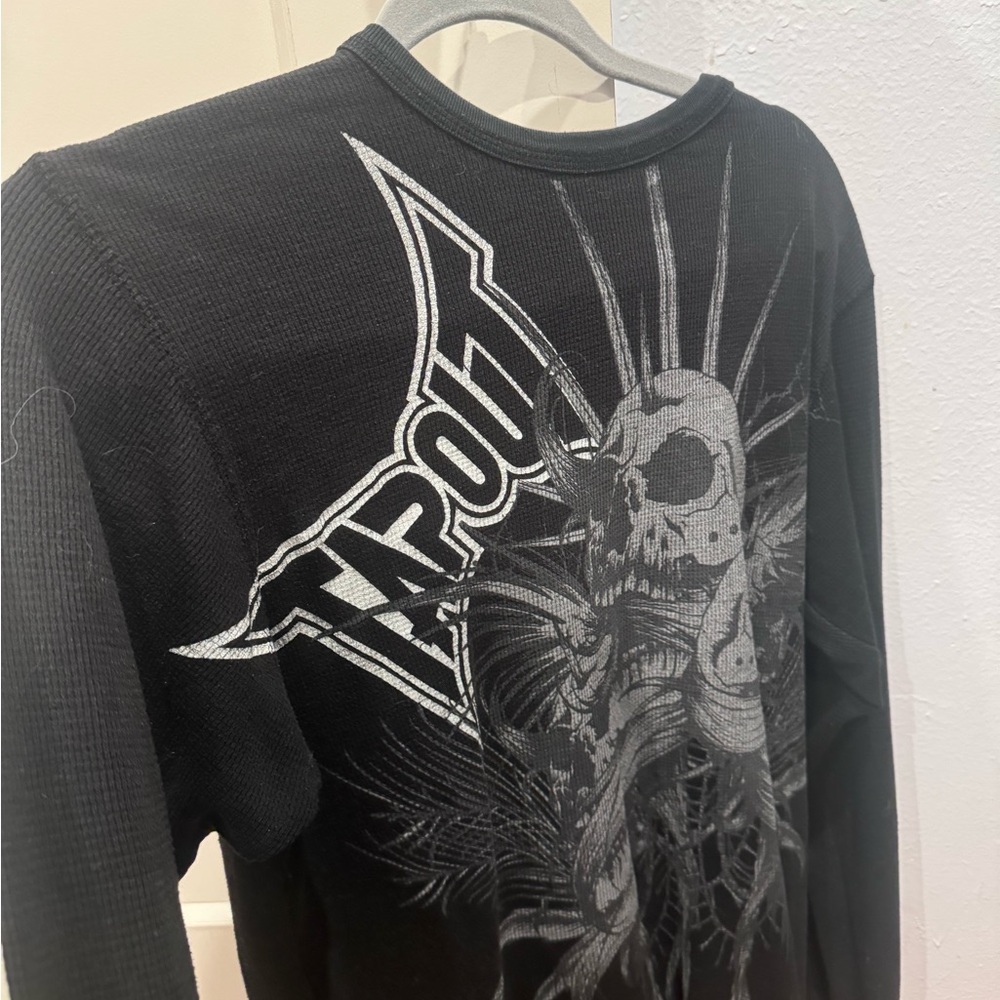 Tapout Black Long Sleeve Tee with Skull Graphic